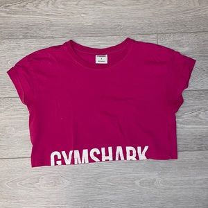 Gymshark Fraction Women Crop Top Pink Short Sleeve Crew Neck Spellout Tee Small